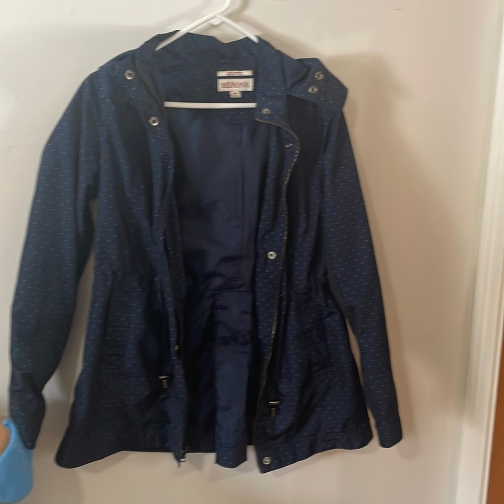 Blue polka dot target Merona rain jacket for women in size small